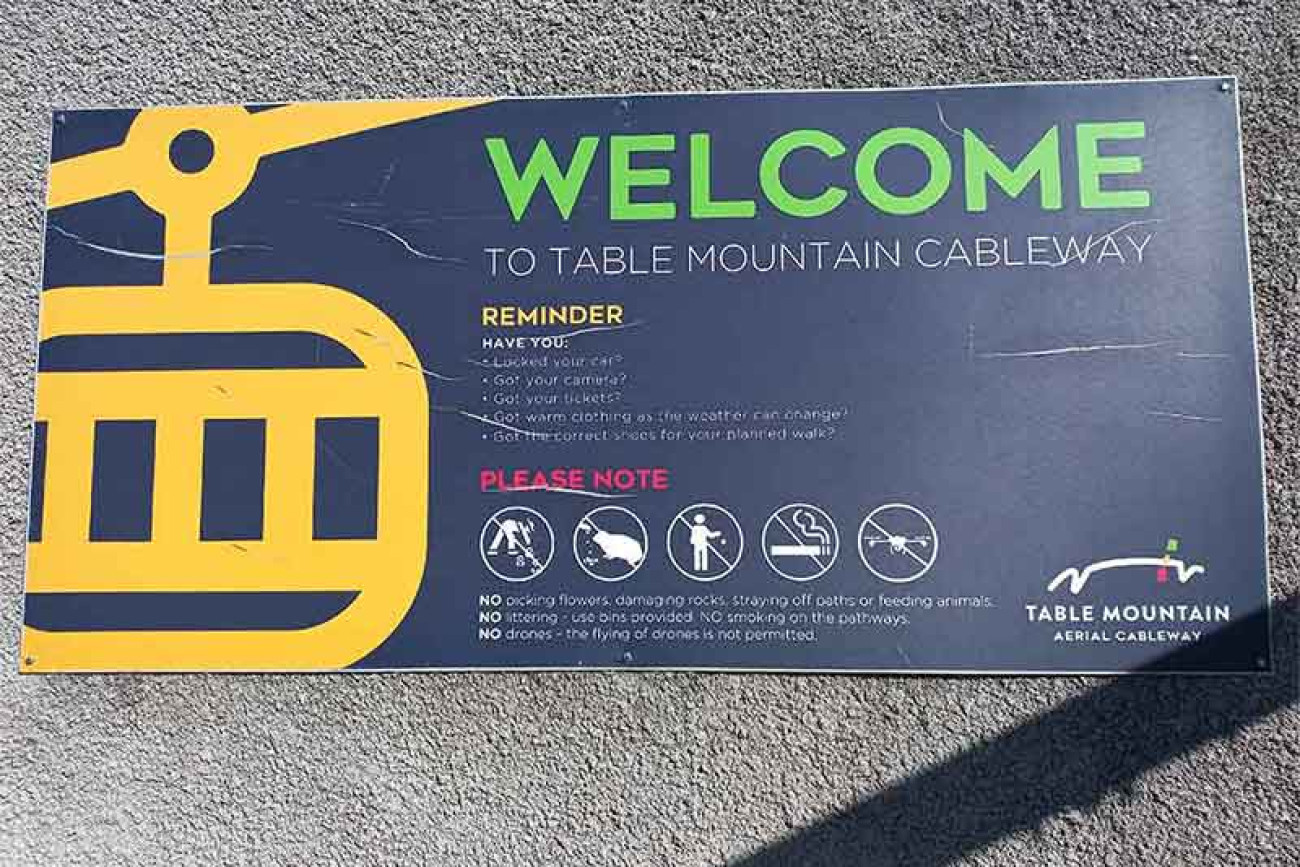 Table Mountain Cableway signage